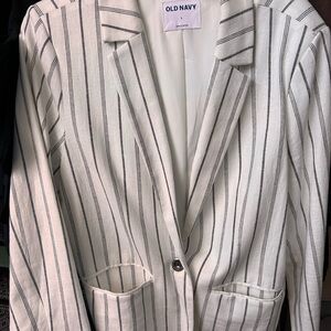 Old Navy White Blazer with Black Accents